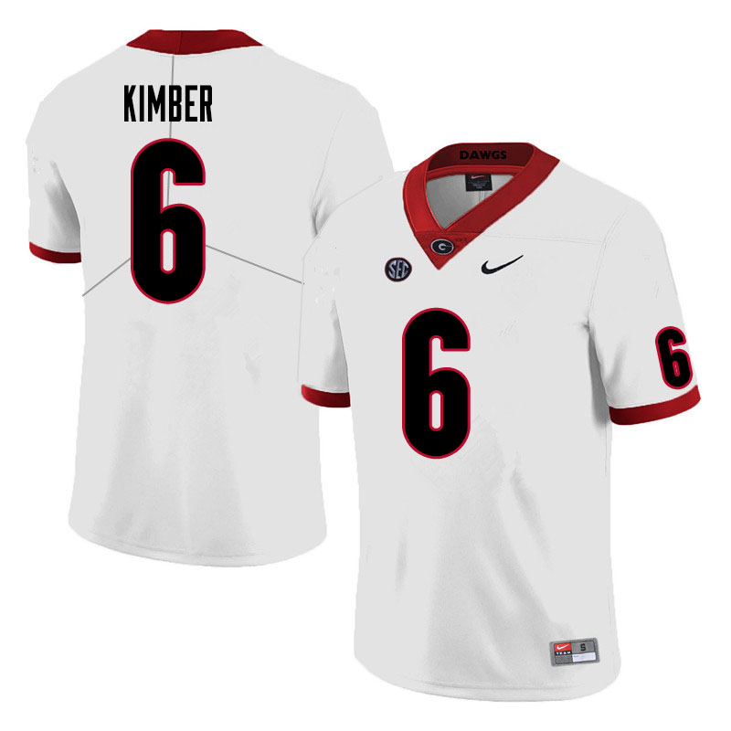 Georgia Bulldogs #6 Jalen Kimber College Football Jerseys Sale-White